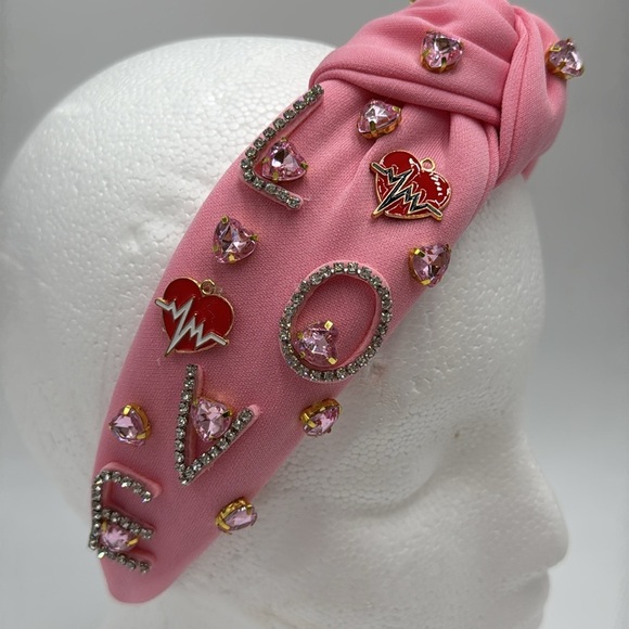 Pink Rhinestone “LOVE” Headband - Picture 3 of 5
